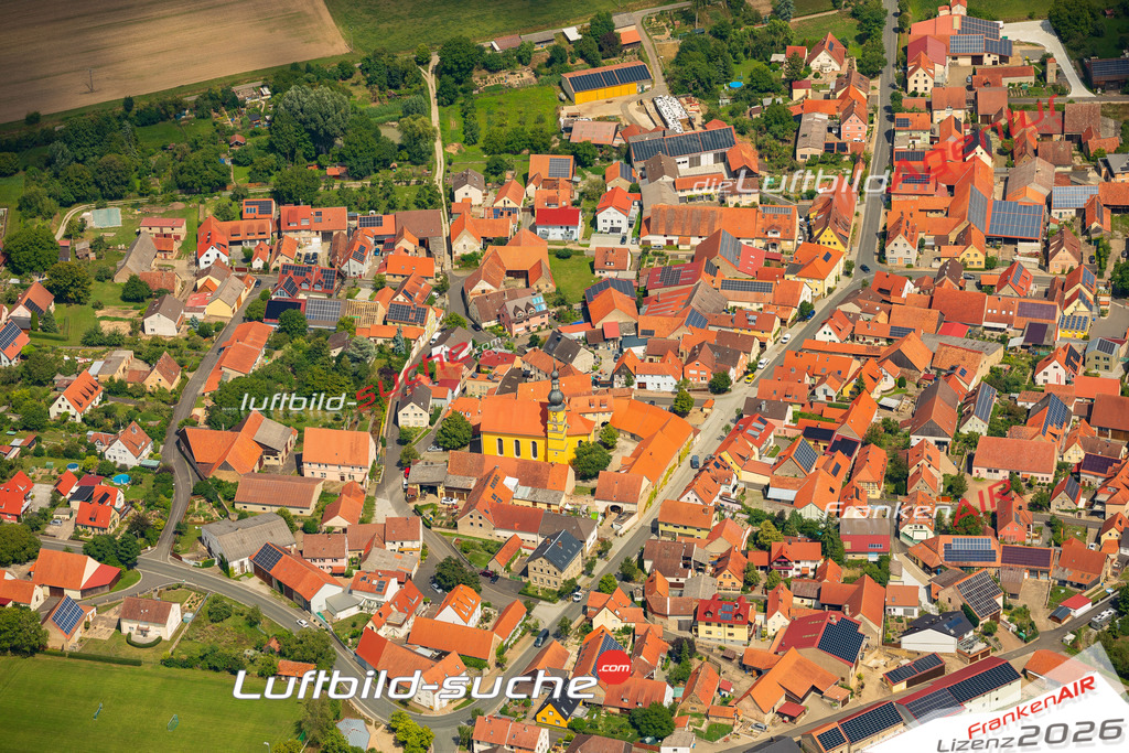 Luftaufnahme von  Willanzheim - Die Luftaufnahme wurde 2025 vom UL-Flugzeug heraus erstellt ( keine Drohne ) - Hochauflösende Luftaufnahme - für professionelle Ausdrucke geeignet. Die Geschenkidee !Mit Lizenz und Bildrechte bestellbar