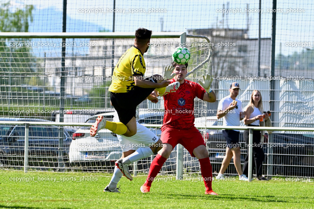SC Magdalen vs. FC Faakersee | #31 Arnel Mulahalilovic FC Faakersee, #1 Sandro Julian Keckel SC Magdalen, SC Magdalen vs. FC Faakersee, SC Magdalen vs. FC Faakersee am 14.04.2024 in Villach (Sportplatz St. Magdalen), Austria, (Photo by Bernd Stefan)
