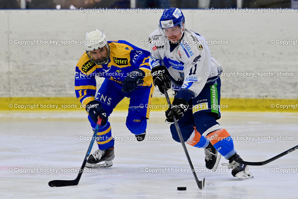 1. EHC Althofen vs. ESC Sparkasse Steindorf  | #11 Kalan Luka ESC Steindorf, #11 Witting Samuel EHC Althofen, 1. EHC Althofen vs. ESC Sparkasse Steindorf , 1. EHC Althofen vs. ESC Sparkasse Steindorf  am 08.03.2026 in Althofen (Stadthalle Althofen), Austria, (Photo by Bernd Stefan)