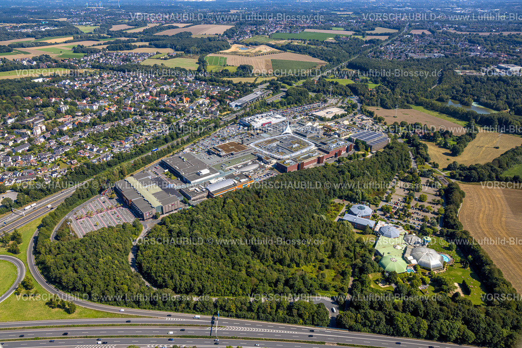Bochum240816810 | Westfield Ruhr Park Einkaufszentrum, an der Autobahn A40, Medi Therme Wellness-Center und ACHAT Hotel Bochum Dortmund, Ortsansicht Harpen, Bochum, Ruhrgebiet, Nordrhein-Westfalen, Deutschland