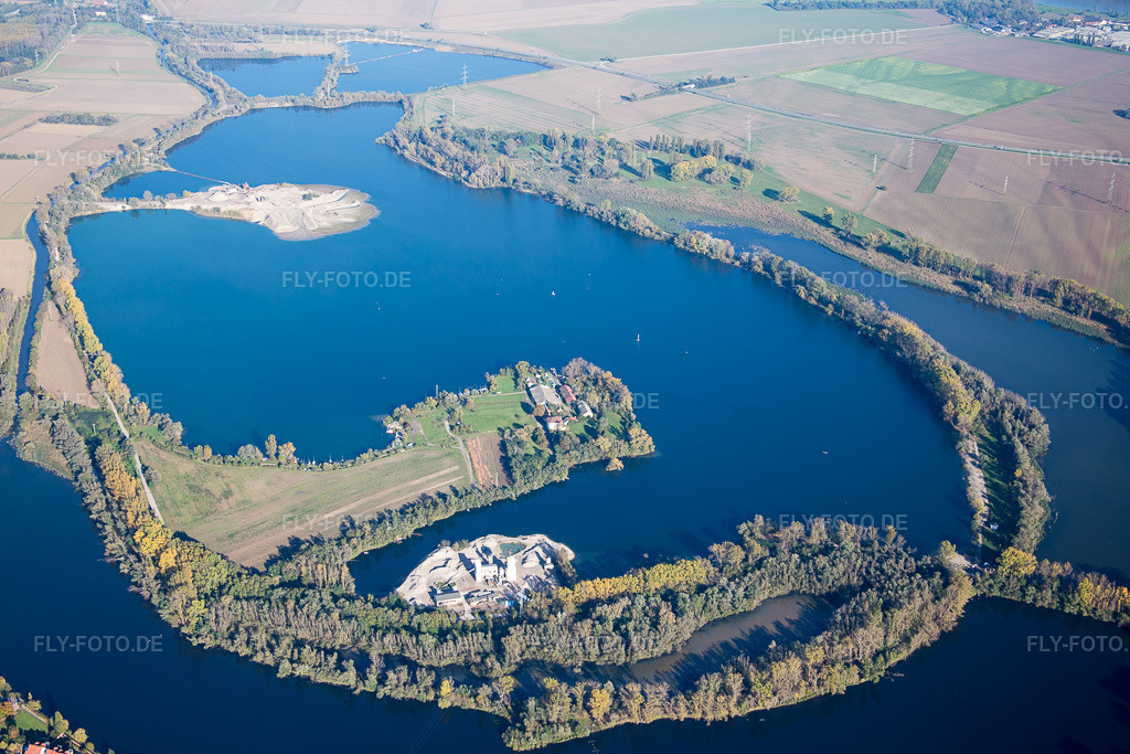 Luftbild: Silbersee im Ortsteil Roxheim in Bobenheim-Roxheim im Bundesland Rheinland-Pfalz in Deutschland. Foto: IMG_074863.jpg vom 18.10.2014 durch Werner Riehm/FLY-FOTO.de