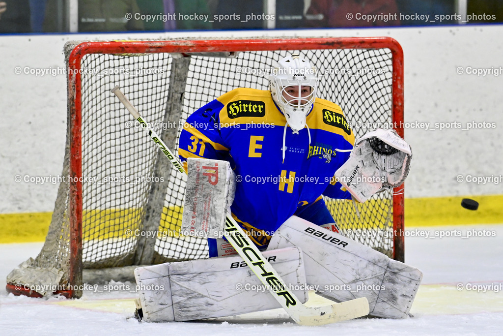 EHC Althofen vs. ESC Steindorf 6.3.2024 | #31 Horn Fabian EHC Althofen, EHC Althofen vs. ESC Steindorf 6.3.2024, EHC Althofen vs. ESC Steindorf am 06.03.2024 in Althofen (Stadthalle Althofen ), Austria, (Photo by Bernd Stefan)