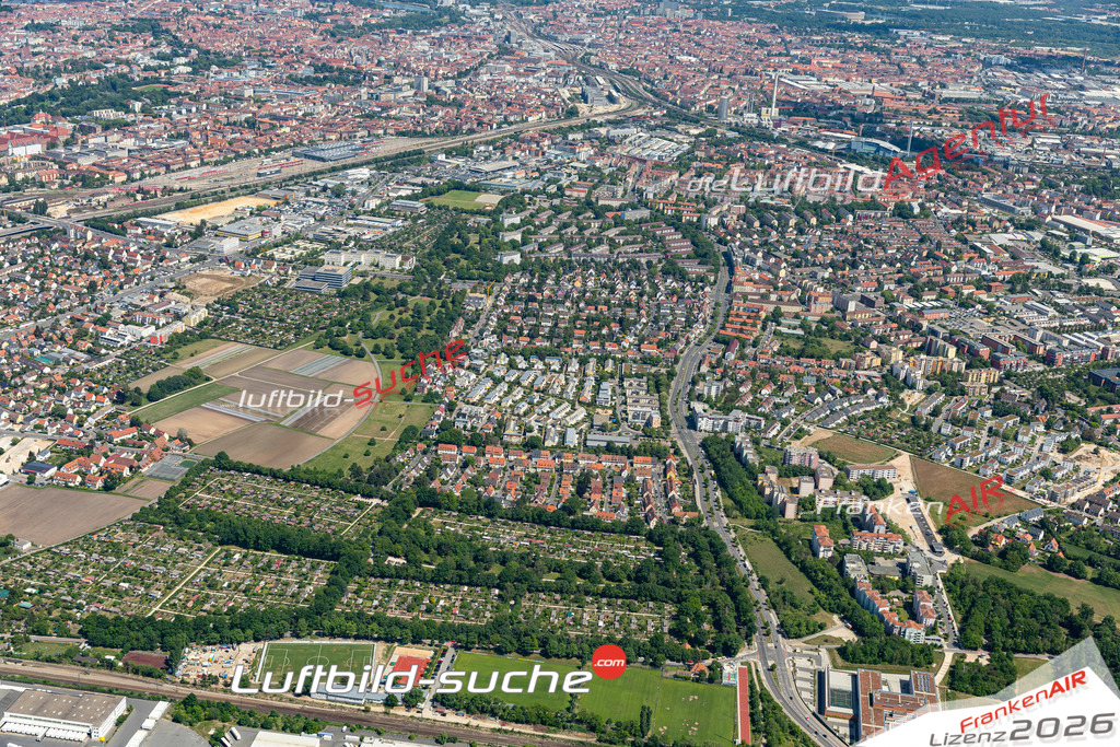 Aktuelles Luftbild von Gaismannshof Nürnberg - Die Luftaufnahme wurde 2020 mittels UL-Flugzeug erstellt ( keine Drohne ) - hochauflösende Kamera-Systeme von  Canon -Beste Qualität - Für grossformatige Ausdrucke geeignet. Die Geschenkidee !