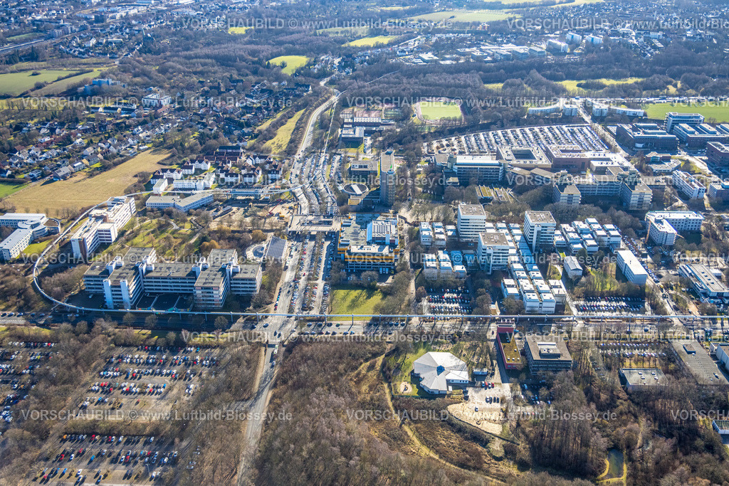 Dortmund260200255 | Luftbild, TU Technische Universität Dortmund TZDO Technologiezentrum mit Hochbahn Schwebebahn Anlage, Gesamtübersicht, Eichlinghofen, Dortmund, Ruhrgebiet, Nordrhein-Westfalen, Deutschland