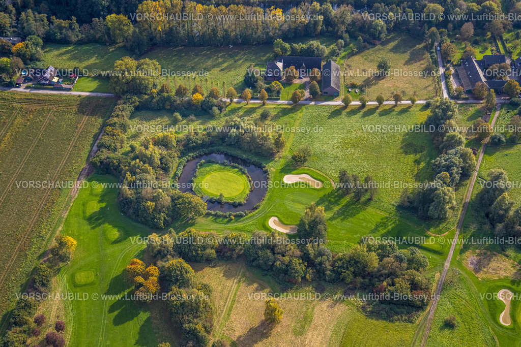 Neukirchen-Vluyn241013570 | Luftbild, Golfplatz Golfclub Op de Niep, Golfwiese und Sandbunker und Teich, Tönisberg, Kempen, Ruhrgebiet, Nordrhein-Westfalen, Deutschland