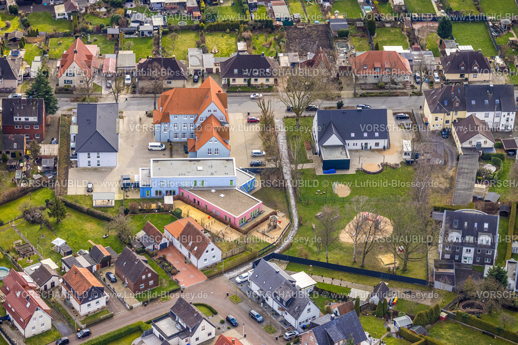 Hamm230215051 | Luftbild, Tagespflege und Service-Wohnen St. Rochus, DRK Kindergarten Wunderwald,  Jugendzentrum Bockelweg, Stadtbezirk Heessen, Hamm, Ruhrgebiet, Nordrhein-Westfalen, Deutschland
