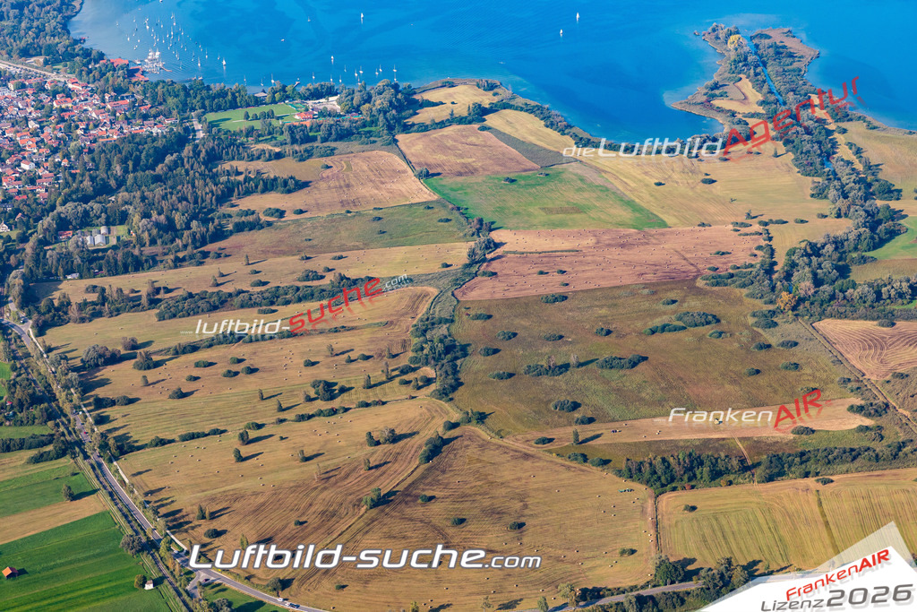 Aktuelles Luftbild von suedufer Diessen am Ammersee - Die Luftaufnahme wurde 2020 mittels UL-Flugzeug erstellt ( keine Drohne ) - hochauflösende Kamera-Systeme von  Canon -Beste Qualität - Für grossformatige Ausdrucke geeignet. Die Geschenkidee !