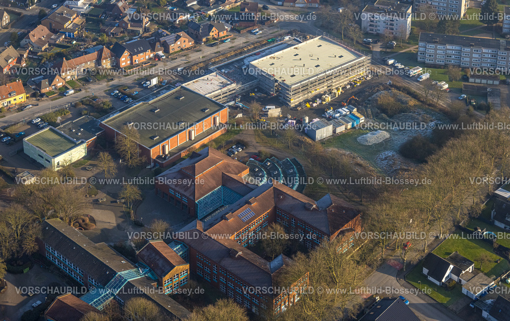 Hamm250201108Bockum-Hoevel | Luftbild, Baustelle Dreifach-Turnhalle an der Sophie-Scholl-Gesamtschule, Stefanstraße, Bockum-Hövel, Hamm, Ruhrgebiet, Nordrhein-Westfalen, Deutschland