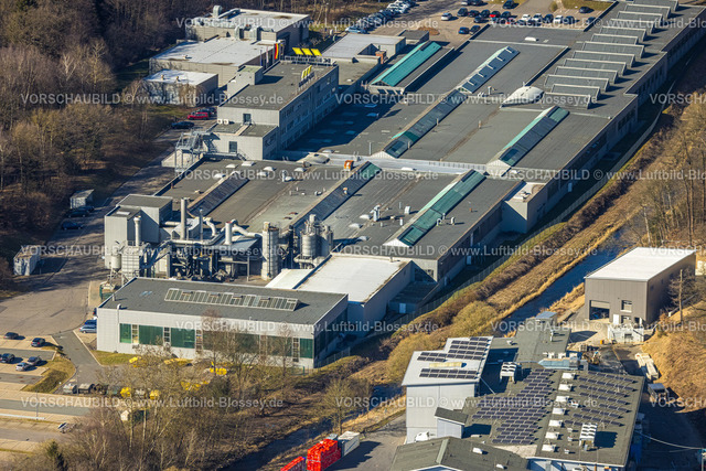 Olpe250307761Dahl-Friedrichsthal | Luftbild, Gewerbegebiet Im Langen Feld, Kemper Gebr. GmbH Werksgelände am Fluss Bigge, Dahl, Olpe, Sauerland, Nordrhein-Westfalen, Deutschland