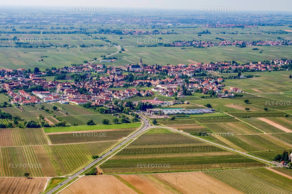 Ort in den Weinbergen von Norden | Luftbild: Ort in den Weinbergen von Norden in Edesheim im Bundesland Rheinland-Pfalz in Deutschland. Foto: IMG_2188.jpg vom 03.06.2006 durch Werner Riehm/FLY-FOTO.de - Realisiert mit Pictrs.com