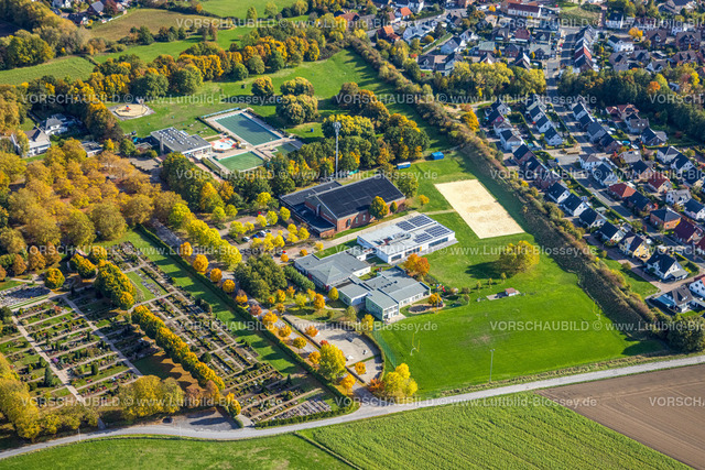 Hamm221003169 | Luftbild, Franz-Voß-Halle, HSC 08 Hammer SportClub 2008, Sport-Kita Grashüpfer, Herbstfarben, Rhynern, Hamm, Ruhrgebiet, Nordrhein-Westfalen, Deutschland