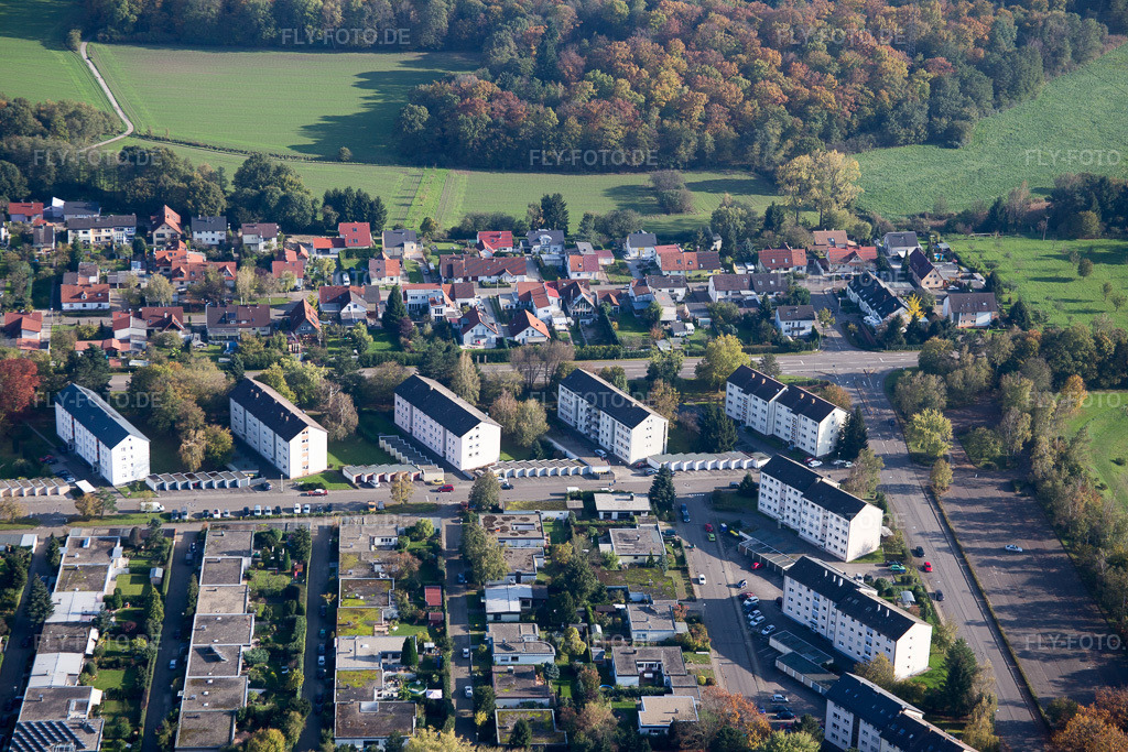 Luftbild: Neckarstr in Rastatt im Bundesland Baden-Württemberg in Deutschland. Foto: IMG_075279.jpg vom 26.10.2014 durch Werner Riehm/FLY-FOTO.de