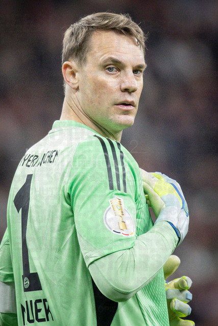 DFB Cup semifinal match Bayer 04 Leverkusen vs. FC Bayern Munich, 22.04.2026 | LEVERKUSEN, GERMANY - APRIL 22, 2026: Keeper Manuel Neuer (FC Bayern Muenchen, 1) during the German DFB Cup semifinal match between Bayer 04 Leverkusen vs. FC Bayern Munich at BayArena on April 22, 2026 in Leverkusen, Germany. DFL REGULATIONS PROHIBIT ANY USE OF PHOTOGRAPHS AS IMAGE SEQUENCES AND/OR QUASI-VIDEO.