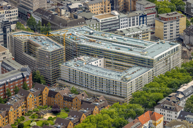 Bochum220603492 | Luftbild, Viktoria Karree Baustelle und Neubau, Gleisdreieck, Bochum, Ruhrgebiet, Nordrhein-Westfalen, Deutschland