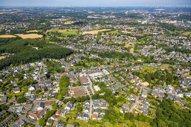 Dortmund220705007 | Luftbild, Kreuzung in Höchsten Mitte mit Wittbräuker Straße, bewaldete Höchstener Straße und Benninghofer Straße, Holzen, Dortmund, Ruhrgebiet, Nordrhein-Westfalen, Deutschland