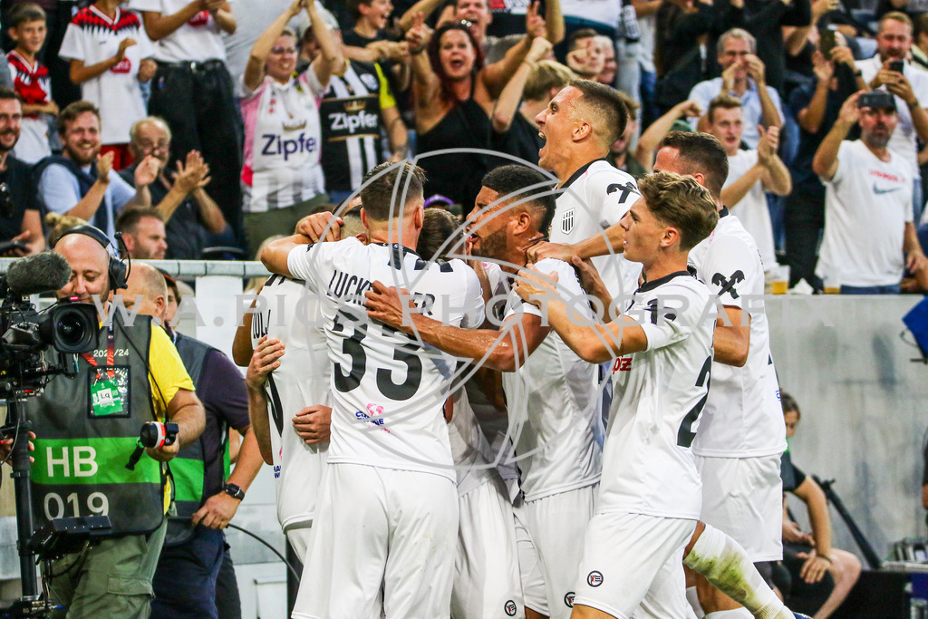 LASK Linz - FC Liverpool | LINZ,AUSTRIA,21.SEPT.23 - UEFA Europa League, LASK Linz - FC Liverpool, Image shows: the rejoicing of LASK Linz.
Photo: Sportmediapics.com/ Andreas Willdoner