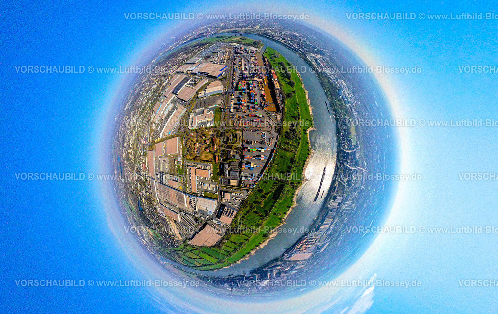 Duisburg250490008Logport1Rheinhausen | Luftbild, duisport Hafen, logport I Rheinhausen, logport 1, Containerhafen, Duisburg Hafen D3T Duisburg Trimodal Terminal, AutomobilLogistik, Erdkugel, Fisheye Aufnahme, Fischaugen Aufnahme, 360 Grad Aufnahme, tiny world, little planet, fisheye Bild, Hüttenheim, Duisburg, Ruhrgebiet, Nordrhein-Westfalen, Deutschland