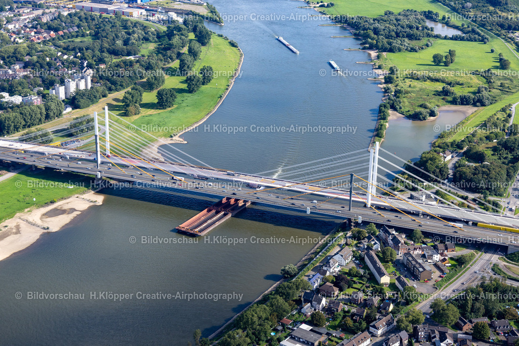 Luftbild Duisburg 47198_ Rheinbrücke Neuenkamp A40 439A5279 | Luftbildfotografie und Luftbildfotograf Hermann Klöpper - Realisiert mit Pictrs.com