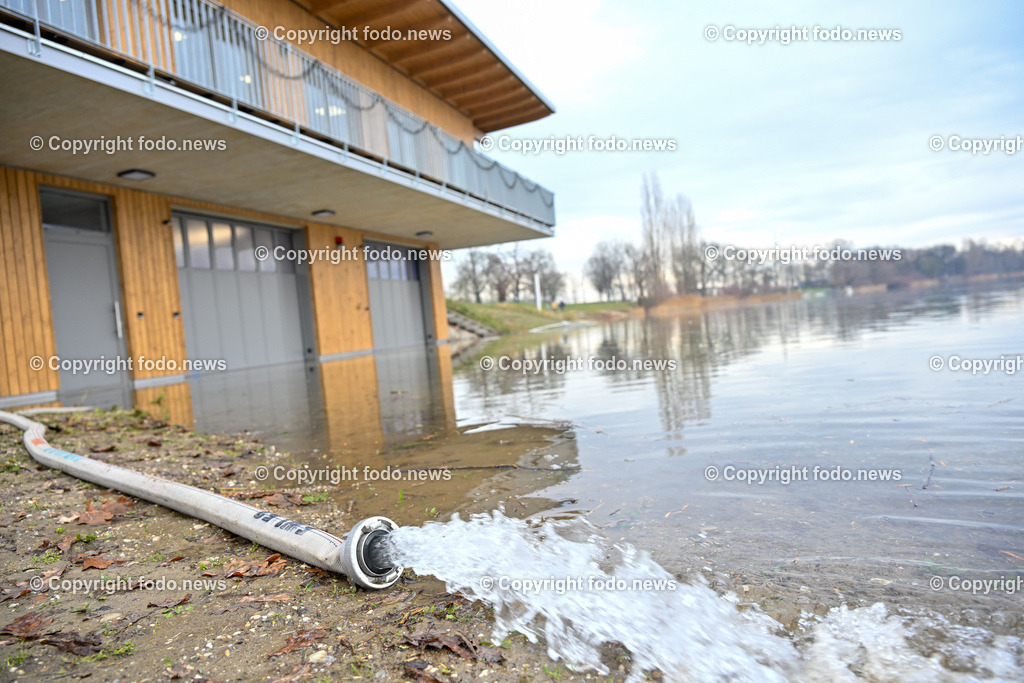 Wasserrettung Pichling_ Pichlingersee_ 29.12.2023-23 | 2912.2023, Linz Pichling, AUT, Wasserrettung, OS Pichling, im Bild Gebaeude der Wasserrettung