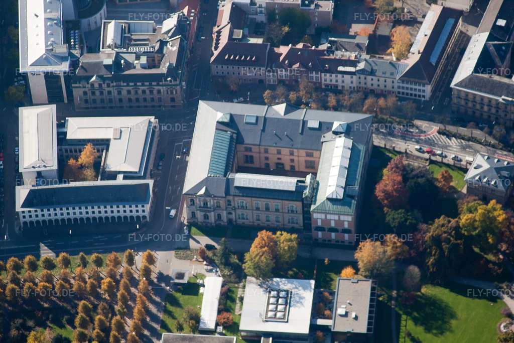 Luftbild: Kunsthalle im Ortsteil Innenstadt-West in Karlsruhe im Bundesland Baden-Württemberg in Deutschland. Foto: IMG_35179.jpg vom 31.10.2010 durch Werner Riehm/FLY-FOTO.de