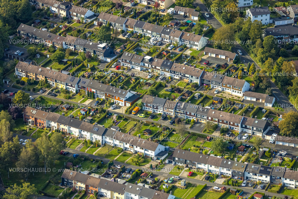 Siegen230912117 | Luftbild, Reihenhaus Wohnsiedlung Gartenstadt Wenscht, Geisweid-Wenscht, Siegen, Siegerland, Nordrhein-Westfalen, Deutschland