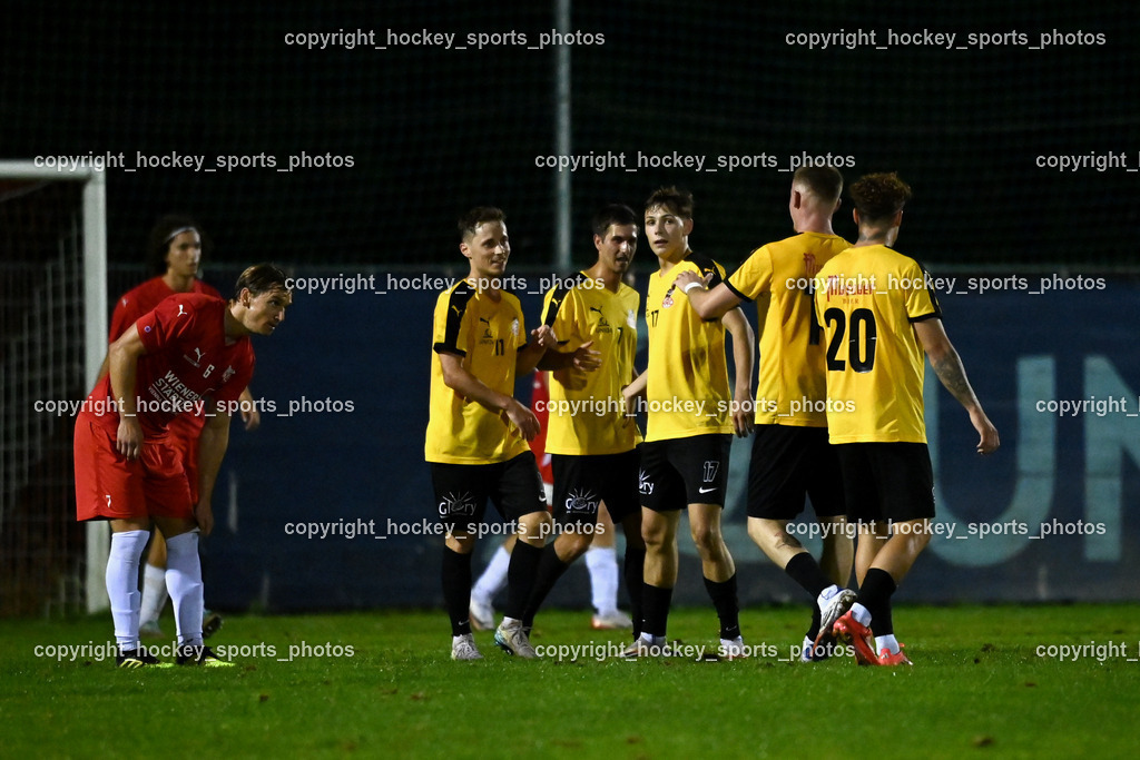 FC KAC 1909 vs. FC Nussdorf Debant | #20 Mark Ceh FC Nussdorf Debant, #17 Julian Graf FC Nussdorf Debant, Jubel FC Nussdorf Debant Mannschaft, #14 Dino Zenkovic FC Nussdorf Debant, #7 Aleksandar Simic FC Nussdorf Debant, FC KAC 1909 vs. FC Nussdorf Debant, FC KAC 1909 vs. FC Nussdorf Debant am 19.09.2025 in Klagenfurt (Sportplatz KAC), Austria, (Photo by Bernd Stefan)