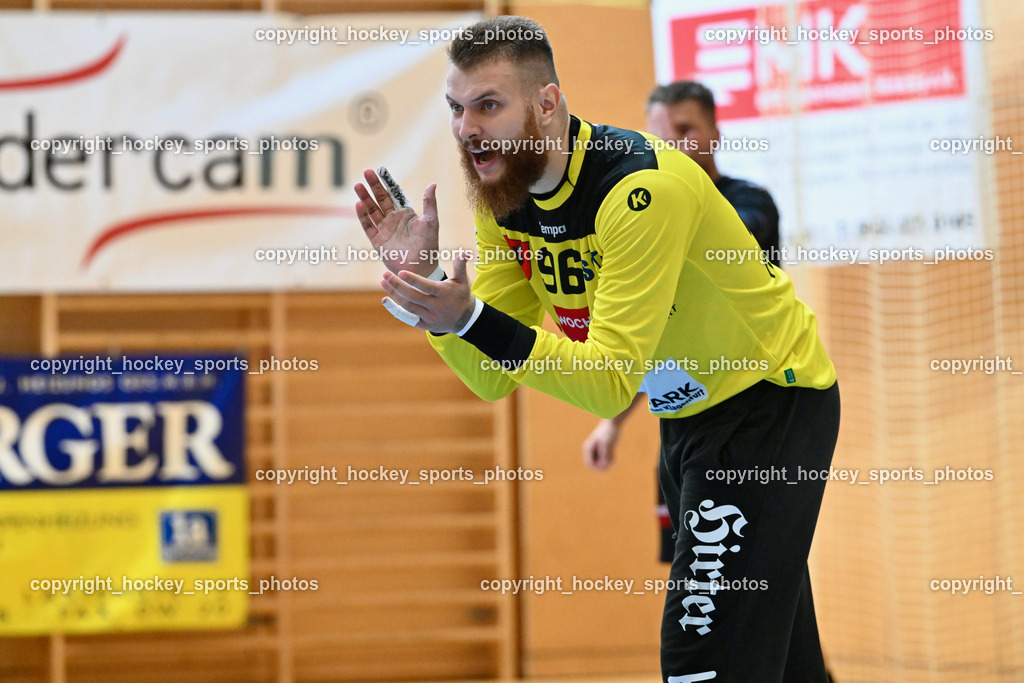 SC Ferlach vs. HC Linz AG 11.10.2023 | #96 KONECNY Micha Martin SC Ferlach, SC Ferlach vs. HC Linz AG 11.10.2023, SC Ferlach vs. HC Linz AG am 11.10.2023 in Ferlach (Ballspielhalle Ferlach), Austria, (Photo by Bernd Stefan)