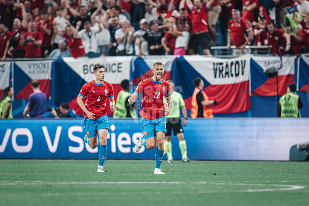 Fußball | Herren | UEFA-Fußball-Europameisterschaft 2024 | Gruppe F | Tschechien vs. Türkei | 26.06.2024 | Tomas Soucek (#22, Tschechien) jubelt nach seinem Tor