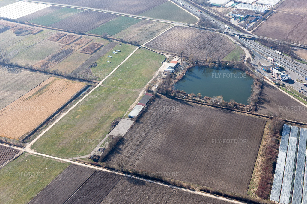 Luftbild: Segelfluggelände LU-Dannstadt im Ortsteil Dannstadt in Dannstadt-Schauernheim im Bundesland Rheinland-Pfalz in Deutschland. Foto: IMG_112816.jpg vom 27.02.2019 durch Werner Riehm/FLY-FOTO.de