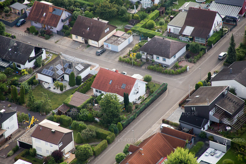 Luftbild: Billigheim-Ingenheim, Maxburgstr im Ortsteil Billigheim in Billigheim-Ingenheim im Bundesland Rheinland-Pfalz in Deutschland. Foto: IMG_092764.jpg vom 13.08.2016 durch Werner Riehm/FLY-FOTO.de