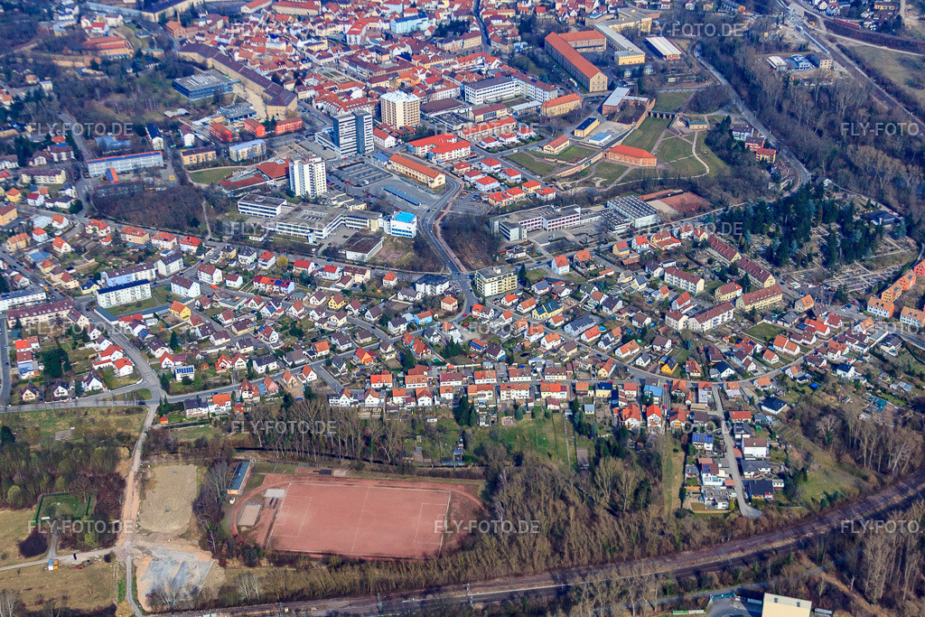 Sportplatz am Bornpfuhl | Luftbild: Sportplatz am Bornpfuhl in Germersheim im Bundesland Rheinland-Pfalz in Deutschland. Foto: IMG_37798.jpg vom 12.03.2011 durch Werner Riehm/FLY-FOTO.de - Realisiert mit Pictrs.com