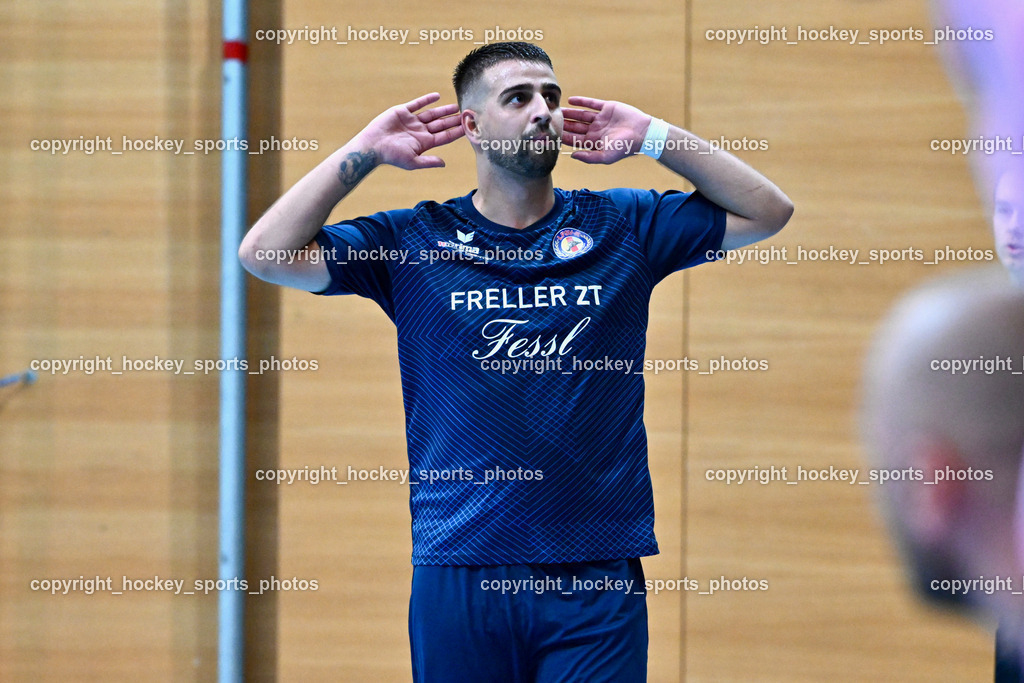 Carinthia Flamengo Futsal Club vs. LPSV-K | #11 Beldin Duric LPSV-K,  Carinthia Flamengo Futsal Club vs. LPSV-K, Carinthia Flamengo Futsal Club vs. LPSV-K am 03.11.2024 in Klagenfurt (Ballspielhalle Viktring), Austria, (Photo by Bernd Stefan)