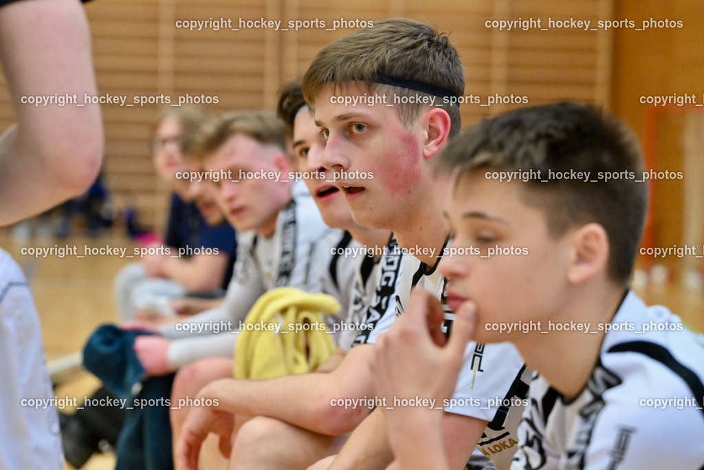 FBK Loka vs. VSV Unihockey | #33 Gal Sardi FBK Loka, FBK Loka vs. VSV Unihockey, FBK Loka vs. VSV Unihockey am 23.03.2025 in Villach (Ballspielhalle St. Martin), Austria, (Photo by Bernd Stefan)