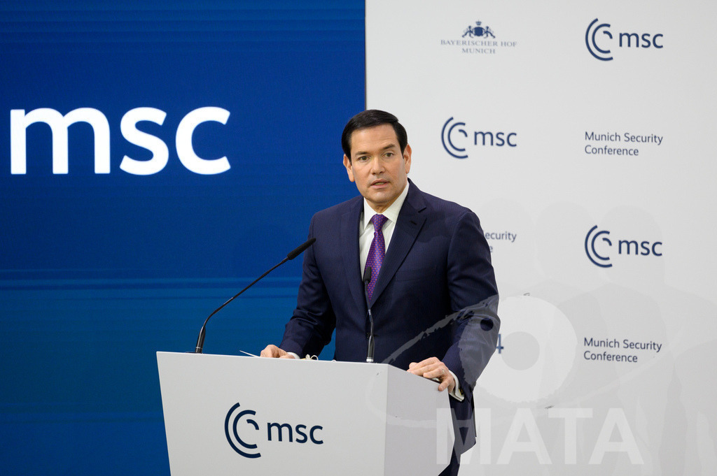 _DWI4116 | Politiker Marco Rubio (REP), Außenminister der Vereinigten Staaten von Amerika, spricht auf der Münchner Sicherheitskonferenz 2026. München, 14.02.2026 Bayern Deutschland - Realisiert mit Pictrs.com