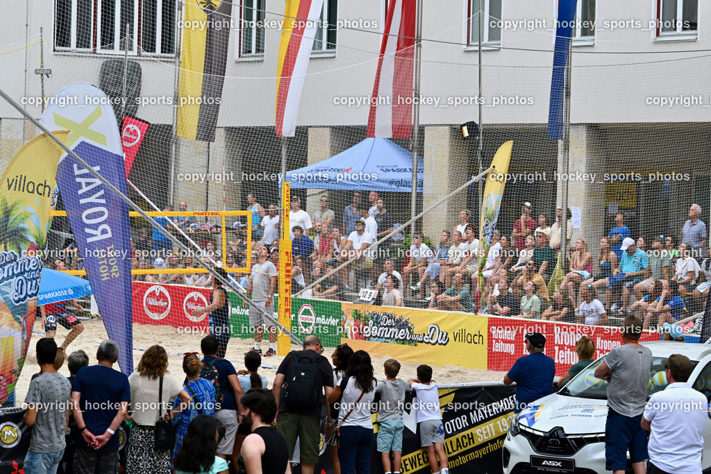 Kärntner Landesmeisterschaft Beach Volleyball | Centrecourt Rathausplatz Villach, Kärntner Landesmeisterschaft Beach Volleyball, Kärntner Landesmeisterschaft Beach Volleyball am 18.08.2024 in Villach (Rathausplatz Villach), Austria, (Photo by Bernd Stefan)