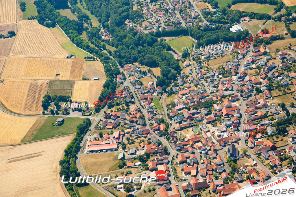 Die Luftaufnahme Steinbach - Burghaun wurde 2022 vom Flugzeug aus (keine Drohne) erstellt. Hohe Auflösung -für große Poster und Wandbilder geeignet - Garantiert!