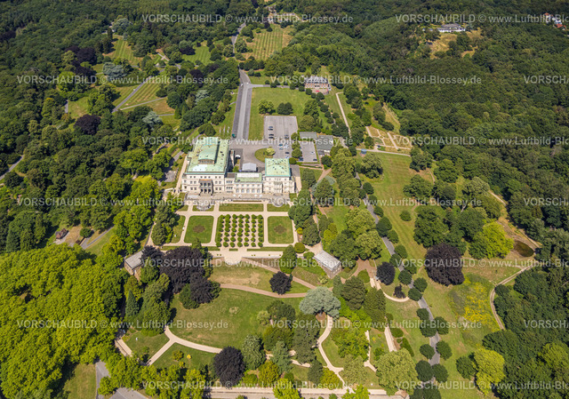 Essen230708078 | Luftbild, Villa Hügel im Kruppwald, Bredeney, Essen, Ruhrgebiet, Nordrhein-Westfalen, Deutschland