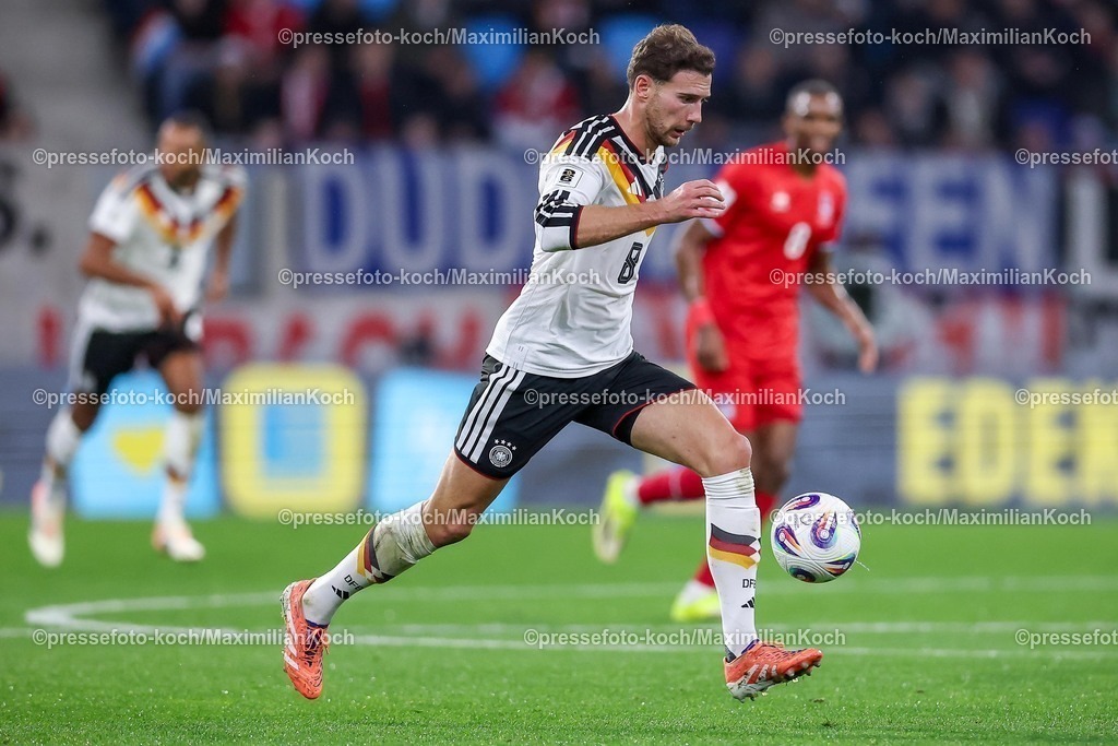 DFB14112501077 | 14.11.2025, Fußball, Länderspiel, WM-Qualifikation Europa, Deutschland - Luxemburg, Stade de Luxembourg (Croix de Gasperich, Luxemburg), 9. Spieltag, Saison 2025 2026: Leon Goretzka (GER #08)  Regulations prohibit any use of photographs as image sequences and or quasi-video.