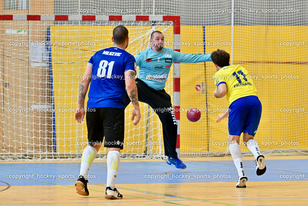 SC Ferlach vs. UHC Hollabrunn | #81 MILICEVIC Adrian SC Ferlach, #1 DOBAJ Gasper SC Ferlach, #11 FALTHANSL-SCHEINECKER Florian UHC Hollabrunn, SC Ferlach vs. UHC Hollabrunn, SC Ferlach vs. UHC Hollabrunn am 20.09.2025 in Ferlach (Ballspielhalle Ferlach), Austria, (Photo by Bernd Stefan)
