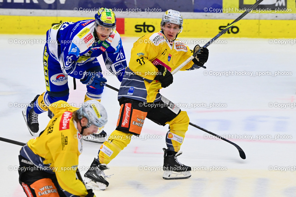 EC IDM WÄRMEPUMPEN VSV vs. Vienna Capitals | #37 Christof Kromp Vienna Capitals, #26 Guus van Nes EC VSV, EC IDM WÄRMEPUMPEN VSV vs. Vienna Capitals, EC IDM WÄRMEPUMPEN VSV vs. Vienna Capitals am 16.11.2025 in Villach (Stadthalle Villach), Austria, (Photo by Bernd Stefan)