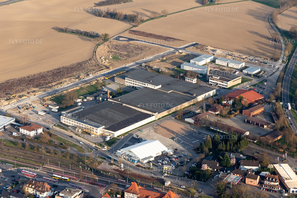 Luftbild: Speditions- Logistik- und Transportfirma Kleyling Spedition GmbH in Breisach am Rhein im Bundesland Baden-Württemberg in Deutschland. Foto: IMG_113178.jpg vom 22.03.2019 durch Werner Riehm/FLY-FOTO.de