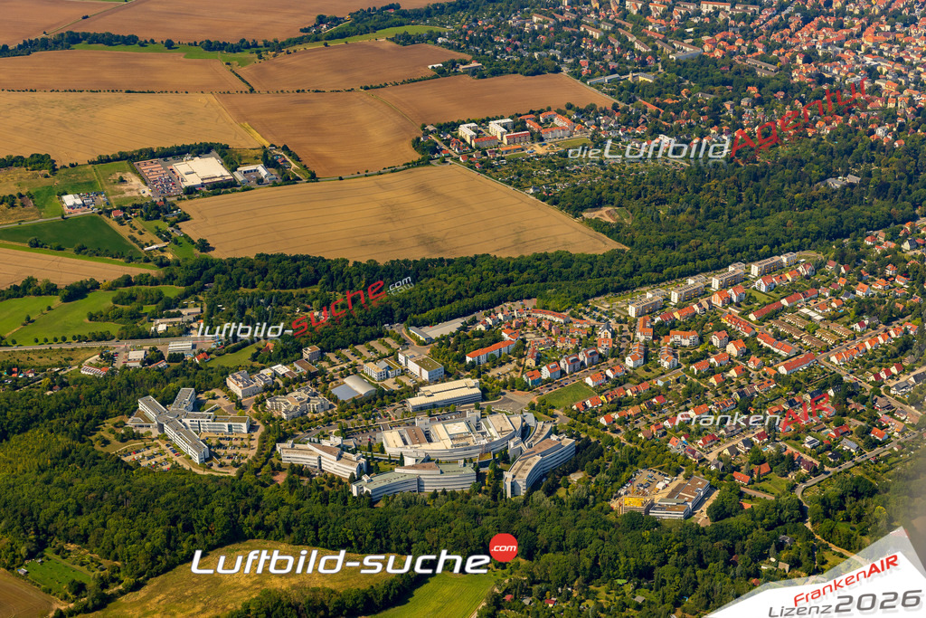 Luftbild Vs Google Maps  Sophien und Hufeland Klinikum  Weimar -Das Luftbild wurde 2025 vom UL-Flugzeug heraus erstellt ( keine Drohnenluftbilder ) - Hochauflösende Luftaufnahme -Nicht vergleichbar mit Google Maps oder Satelittenbilder- Die Geschenkidee !Mit Lizenz und Bildrechte bestellbar