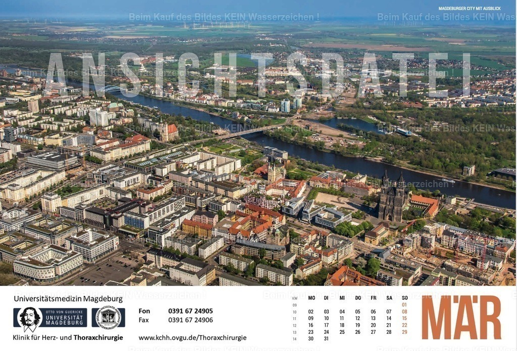 Luftbild Kalender Magdeburg Sachsen Anhalt City | Beispiele Firmenkalender individuell mit eigenem Logo - Realisiert mit Pictrs.com