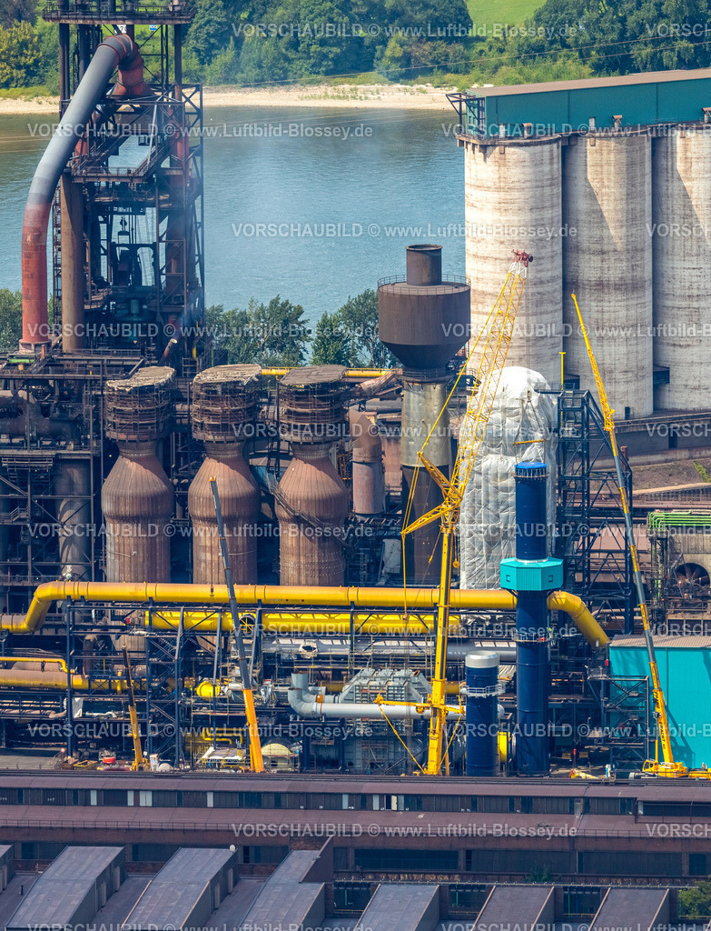 Duisburg250704346Sued | Luftbild, Hüttenwerke Krupp Mannesmann HKM mit HKM Hochofen, Teilansicht, Hüttenheim, Duisburg, Ruhrgebiet, Nordrhein-Westfalen, Deutschland