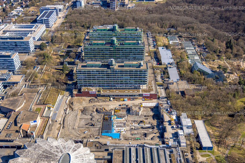 Bochum250301181 | Luftbild, RUB Ruhr-Universität Bochum, Baustelle, Querenburg, Bochum, Ruhrgebiet, Nordrhein-Westfalen, Deutschland