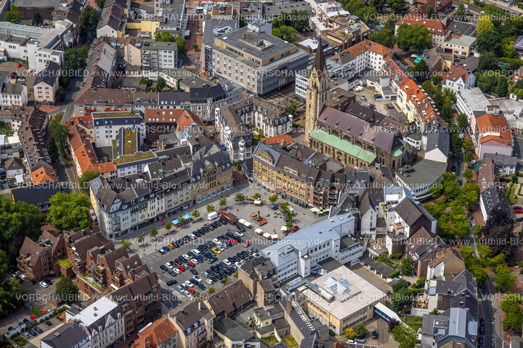 Castrop-Rauxel220706874 | Luftbild, kath. Kirche St. Lambertus, Altstadtmarkt,  Castrop-Rauxel, Ruhrgebiet, Nordrhein-Westfalen, Deutschland