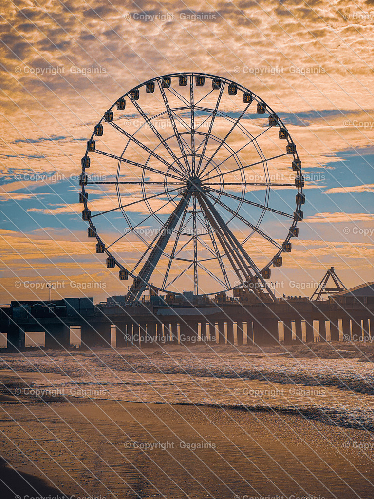 Atlantic City  | Bringe den einzigartigen Charme von USA in dein Zuhause! Diese digitale Fotografie zeigt die beeindruckende Skyline der Stadt mit dem Empire State Building. Perfekt als stilvolle Wanddekoration für moderne Wohnräume, Büros oder als Geschenk für NYC-Liebhaber.