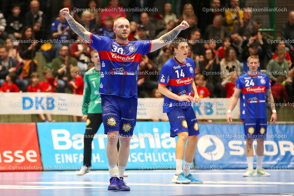 Wup1HBL23032301035 | 23.03.2023, Wuppertal, Handball, Uni-Halle, Liqui Moly Bundesliga, 24. Spieltag Saison 2022 2023, Bergischer HC - ASV Hamm-Westfalen: Tom Kare Nikolaisen von Bergischer HC