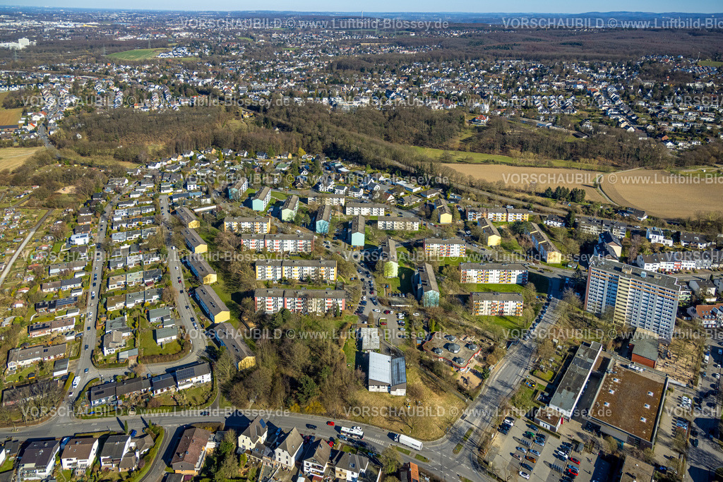 Dortmund250302191 | Luftbild, Hochhaus und Mehrfamilienhäuser Wohnsiedlung zwischen Schneiderstraße und Löttringhauser Straße, Kirchhörde, Dortmund, Ruhrgebiet, Nordrhein-Westfalen, Deutschland