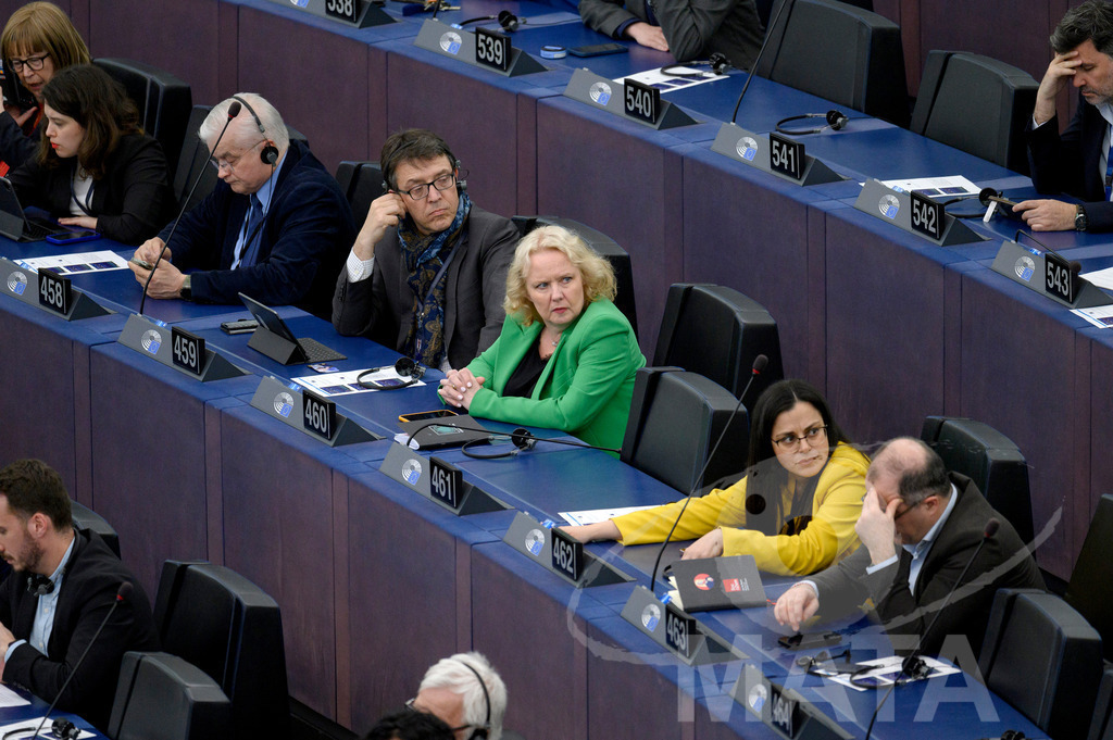 _DWI0257 | Mercedes BRESSO (456); Delara BURKHARDT (457), Włodzimierz CIMOSZEWICZ (458); Christophe CLERGEAU (459); Beatrice COVASSI (460); Josianne CUTAJAR (462); Ilan DE BASSO (463), Nicolás GONZÁLEZ CASARES (542). Das Europäische Parlament in Straßburg, 22.04.2024
 - Realisiert mit Pictrs.com